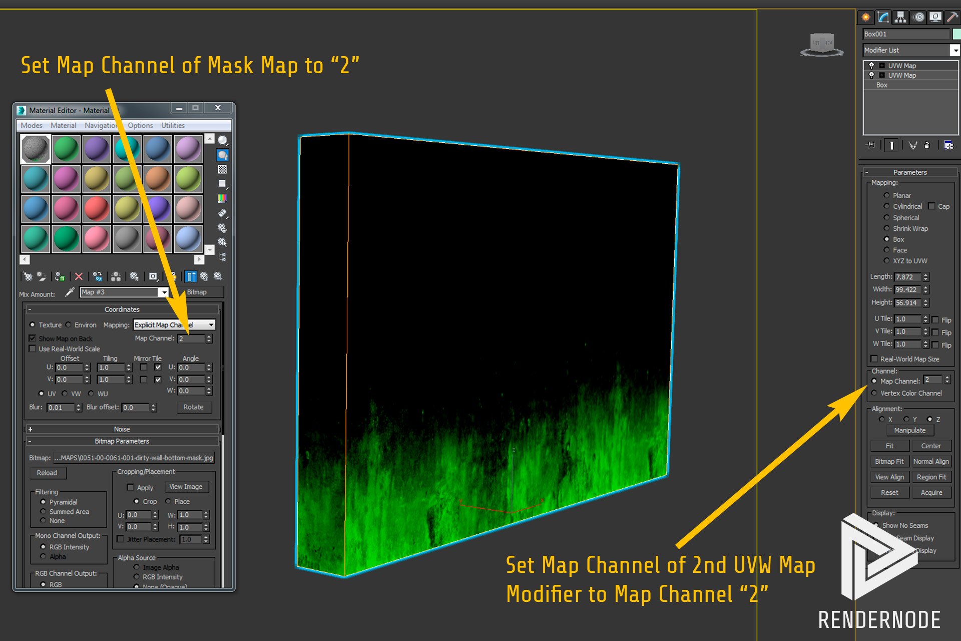 How To Use UV Mapping Channels 3D Max Rendernode